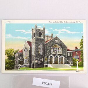 First Methodist Church Parkersburg West Virginia Vintage Postcard 1949 WV PC
